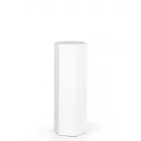 Hexagon sokkel wit mat, 40 x 100 cm (lxbxh)