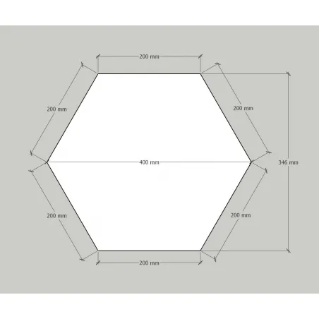 Hexagon sokkel wit mat, 40 x 100 cm (lxbxh)