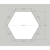 Hexagon sokkel wit mat, 40 x 100 cm (lxbxh)