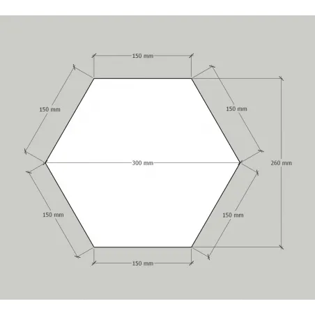 Hexagon sokkel wit mat, 30 x 100 cm (lxbxh)