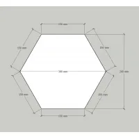Hexagon sokkel wit mat, 30 x 100 cm (lxbxh)