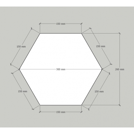 Hexagon sokkel kleur, 30 x 100 cm (lxbxh)