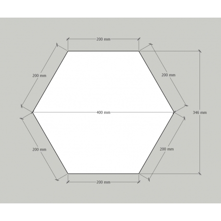 Hexagon sokkel kleur, 40 x 100 cm (lxbxh)