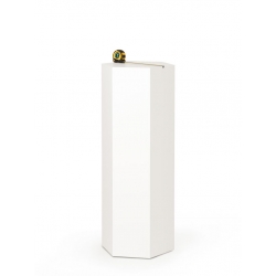 Hexagon sokkel wit mat, 40 x 100 cm (lxbxh)