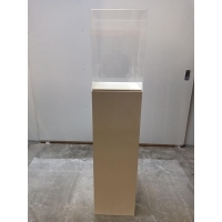 Solits sokkel wit mat, 35 x 35 x 110 cm (LxBxH) met plexiglas vitrinekap, 35 x 35 x 50 cm (lxbxh) - SALE