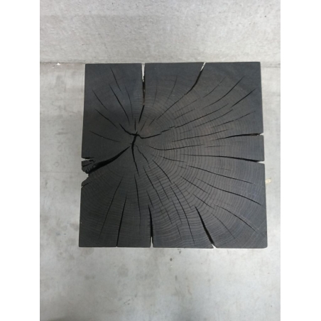 sokkel eiken massief, zwart gelakt, 29 x 28 x 50 cm (LxBxH) - SALE