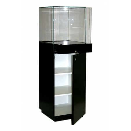 Solits sokkel vitrine zwart afmeting 47x45x145 cm, kap is 45x45x45 cm Solits sokkel vitrine zwart afmeting 47x45x145 cm, kap is 45x45x45 cm