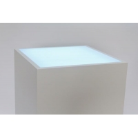 Top verlicht, opaal plexiglas, voor sokkel 30 x 30 cm