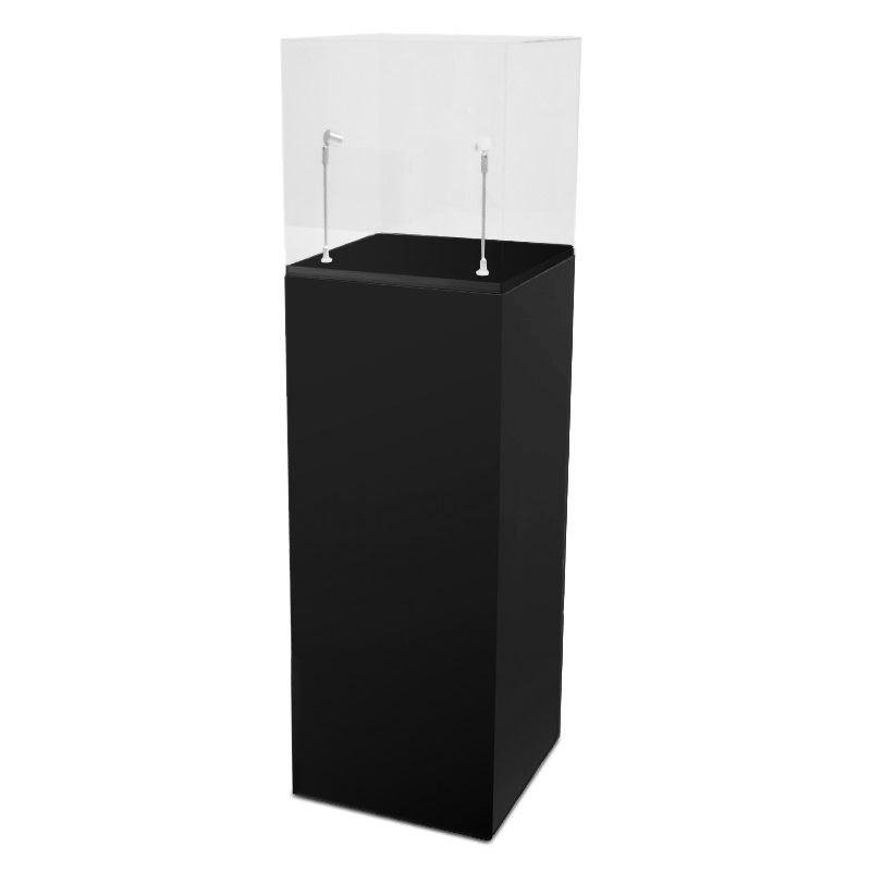 Sokkel zwart + vitrinekap + led - combi